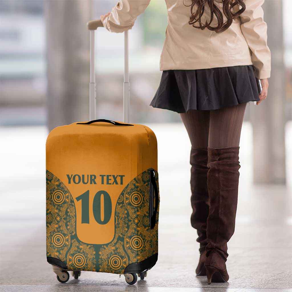 Custom Australia Rugby Championship 2024 Luggage Cover Aboriginal Art Tattoo Pattern