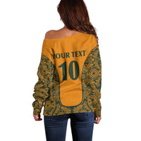 Custom Australia Rugby Championship 2024 Off Shoulder Sweater Aboriginal Art Tattoo Pattern LT03 - Polynesian Pride