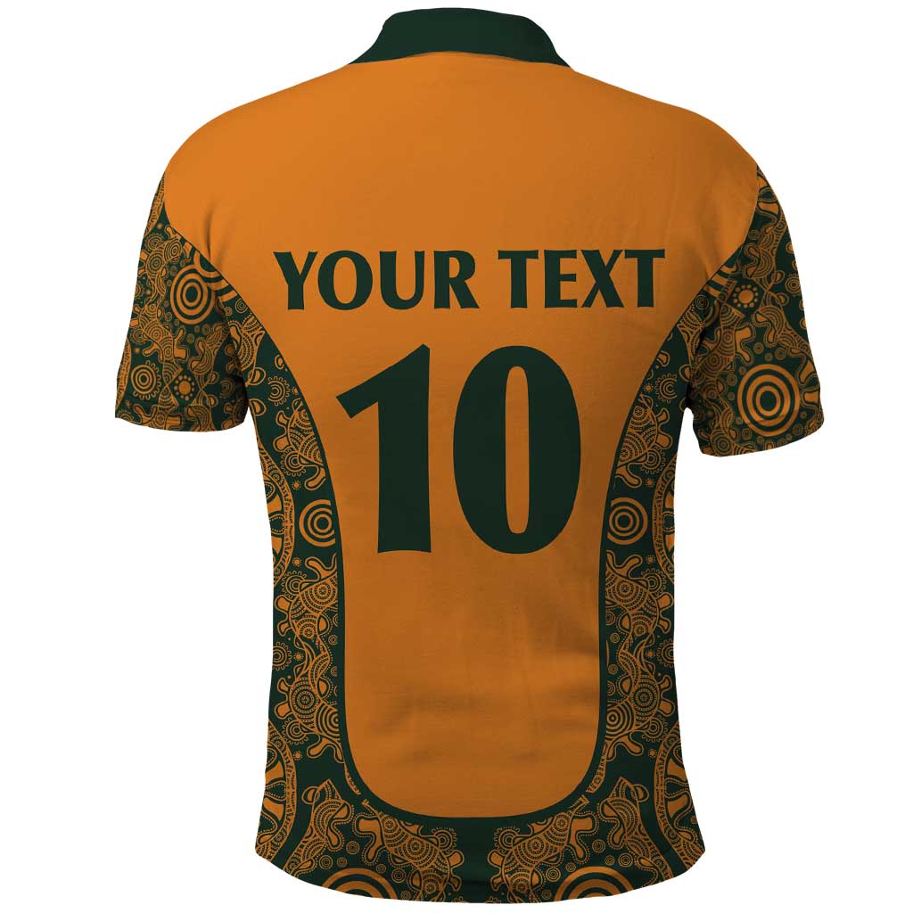 Custom Australia Rugby Championship 2024 Polo Shirt Aboriginal Art Tattoo Pattern