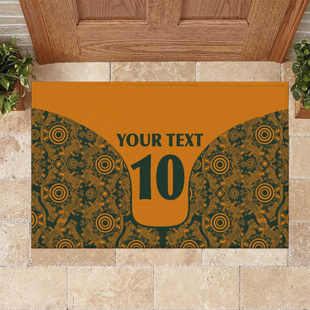 Custom Australia Rugby Championship 2024 Rubber Doormat Aboriginal Art Tattoo Pattern