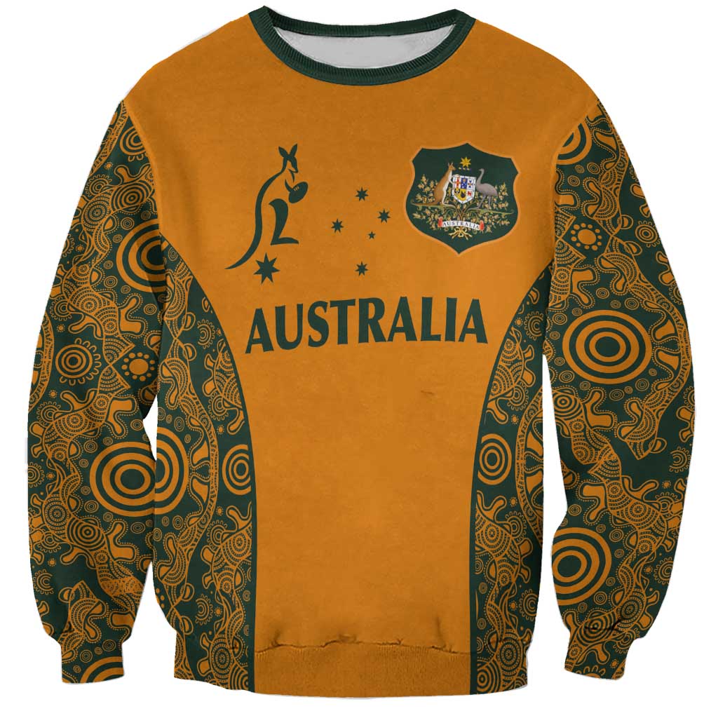 Custom Australia Rugby Championship 2024 Sweatshirt Aboriginal Art Tattoo Pattern