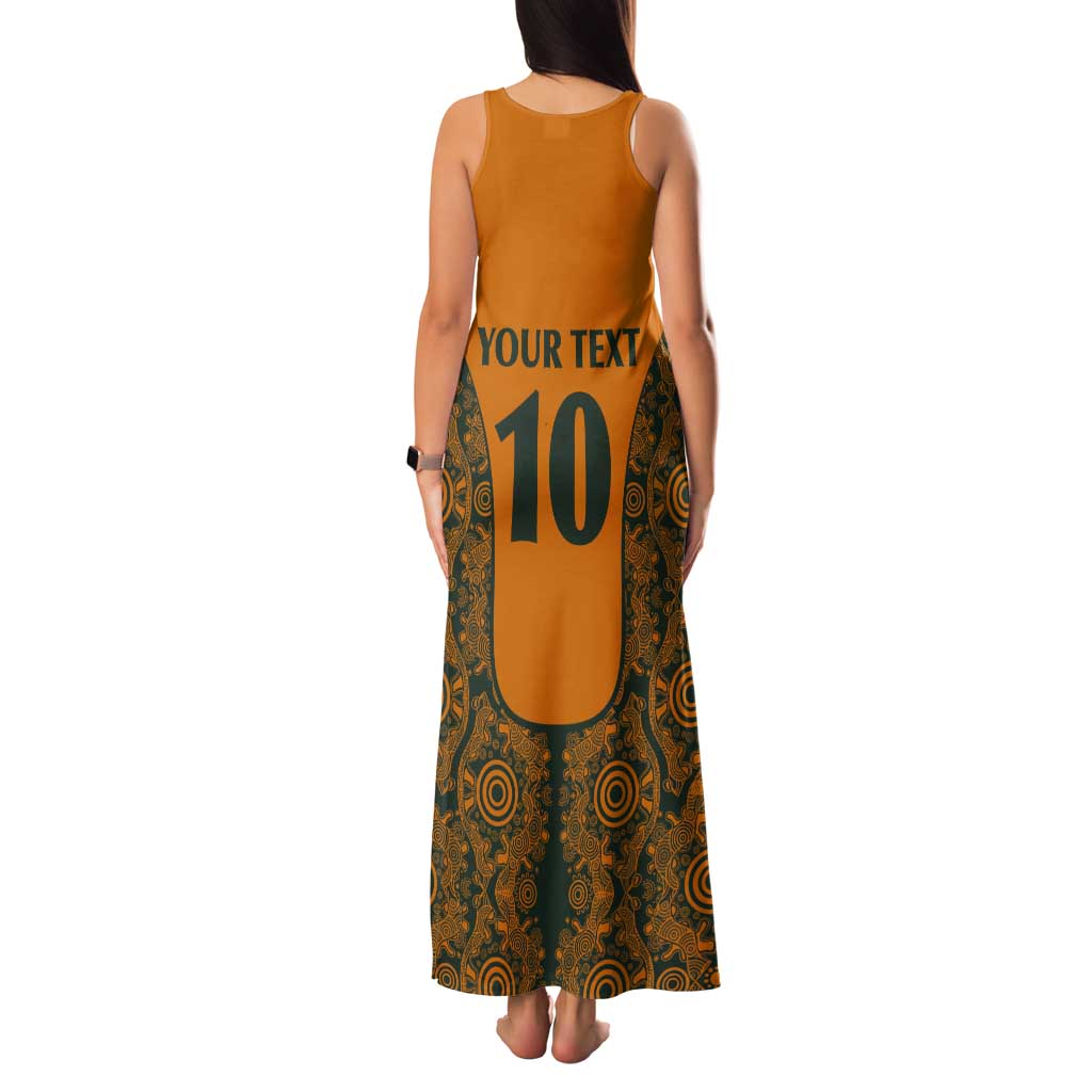 Custom Australia Rugby Championship 2024 Tank Maxi Dress Aboriginal Art Tattoo Pattern LT03 - Polynesian Pride