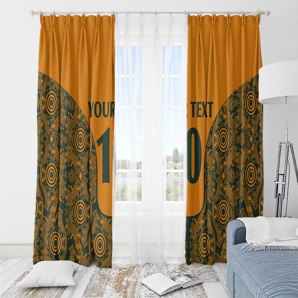 Custom Australia Rugby Championship 2024 Window Curtain Aboriginal Art Tattoo Pattern