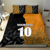 Custom New Zealand and Australia Rugby Championship 2024 Bedding Set Maori Warrior and Kangaroo Mascot with Fern Aboriginal LT03 - Polynesian Pride