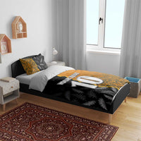 Custom New Zealand and Australia Rugby Championship 2024 Bedding Set Maori Warrior and Kangaroo Mascot with Fern Aboriginal LT03 - Polynesian Pride