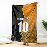 Custom New Zealand and Australia Rugby Championship 2024 Blanket Maori Warrior and Kangaroo Mascot with Fern Aboriginal LT03 - Polynesian Pride