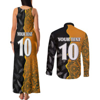 Custom New Zealand and Australia Rugby Championship 2024 Couples Matching Tank Maxi Dress and Long Sleeve Button Shirt Maori Warrior and Kangaroo Mascot with Fern Aboriginal LT03 - Polynesian Pride
