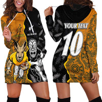 Custom New Zealand and Australia Rugby Championship 2024 Hoodie Dress Maori Warrior and Kangaroo Mascot with Fern Aboriginal LT03 - Polynesian Pride