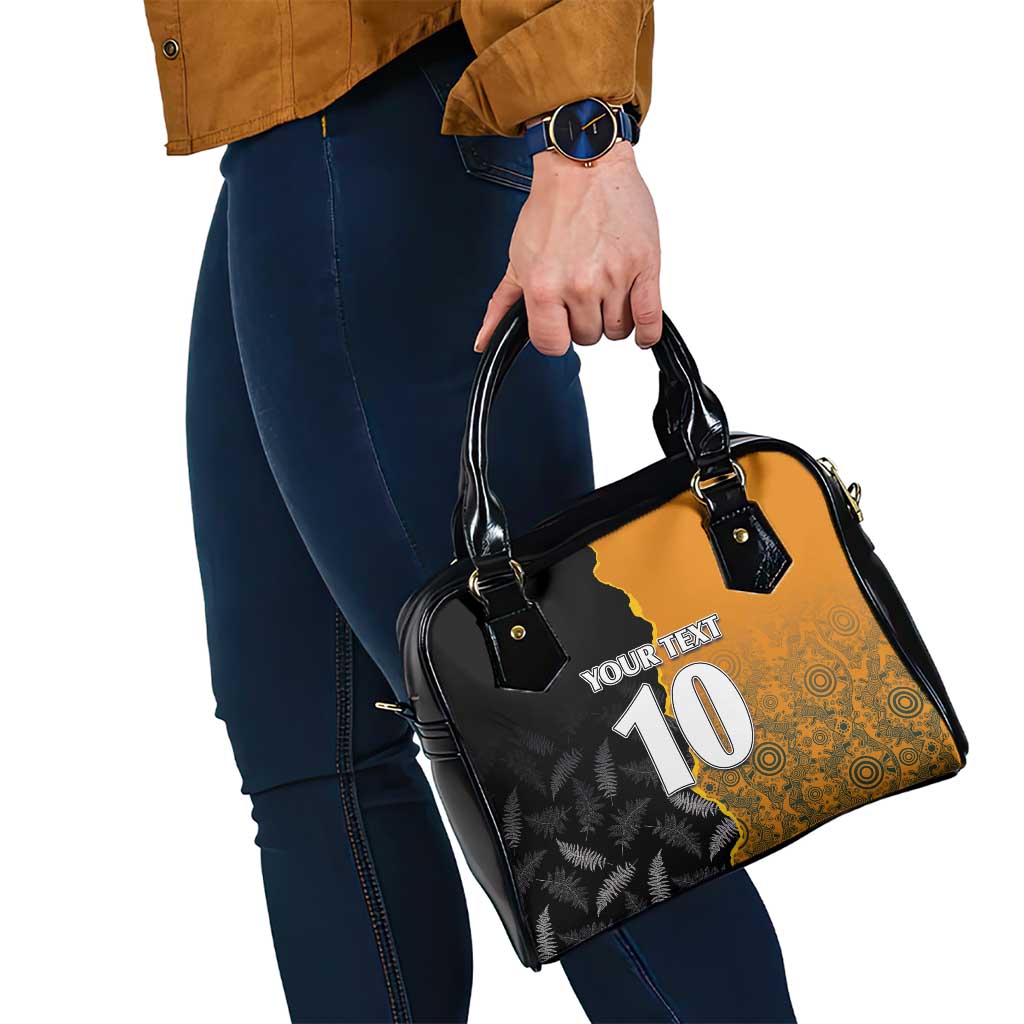 Custom New Zealand and Australia Rugby Championship 2024 Shoulder Handbag Maori Warrior and Kangaroo Mascot with Fern Aboriginal LT03 - Polynesian Pride