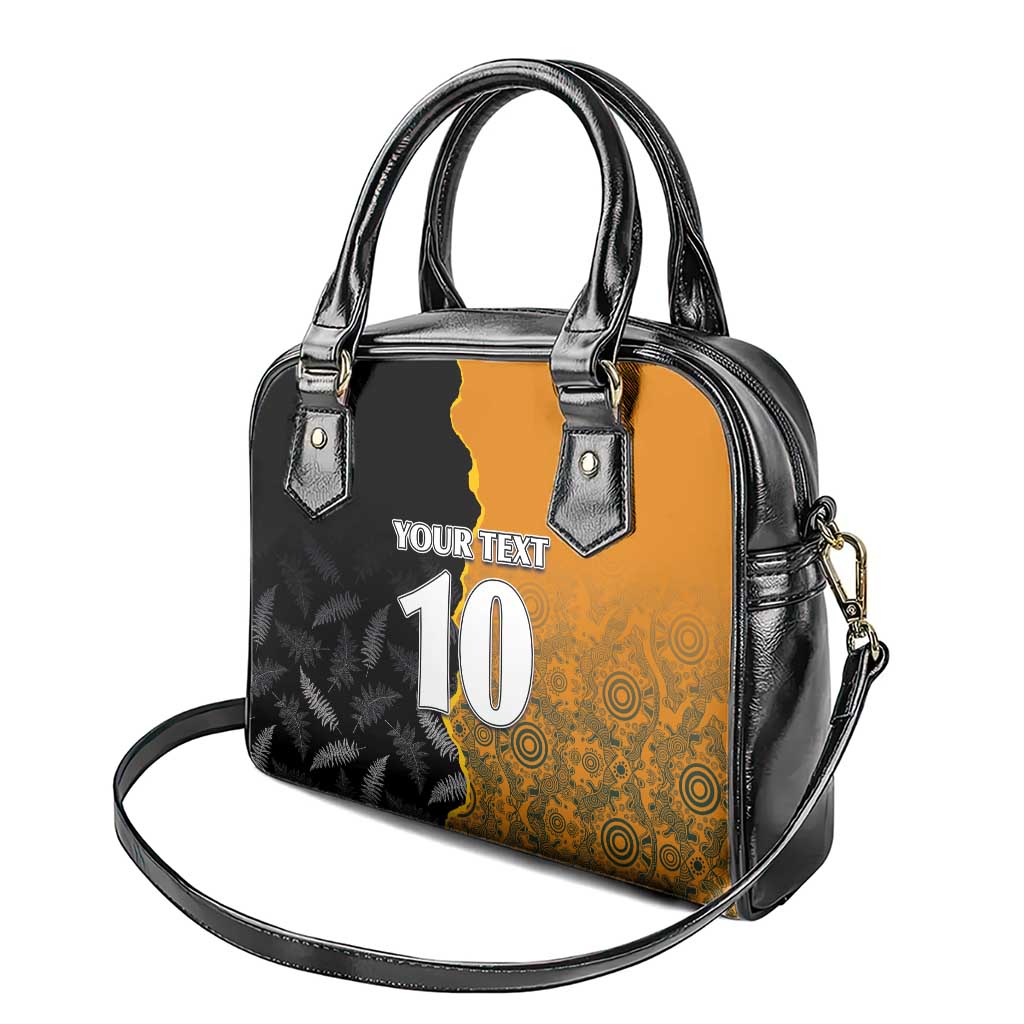 Custom New Zealand and Australia Rugby Championship 2024 Shoulder Handbag Maori Warrior and Kangaroo Mascot with Fern Aboriginal LT03 - Polynesian Pride