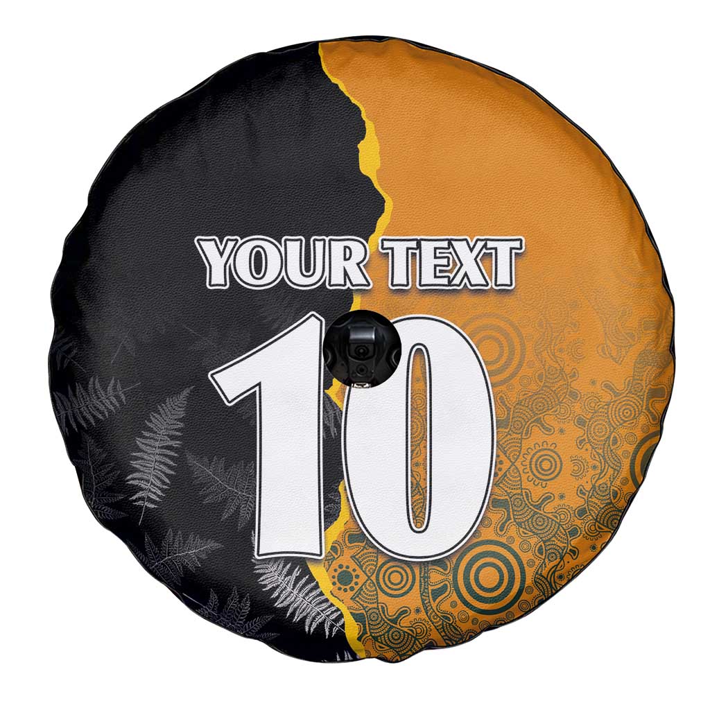 Custom New Zealand and Australia Rugby Championship 2024 Spare Tire Cover Maori Warrior and Kangaroo Mascot with Fern Aboriginal LT03 - Polynesian Pride