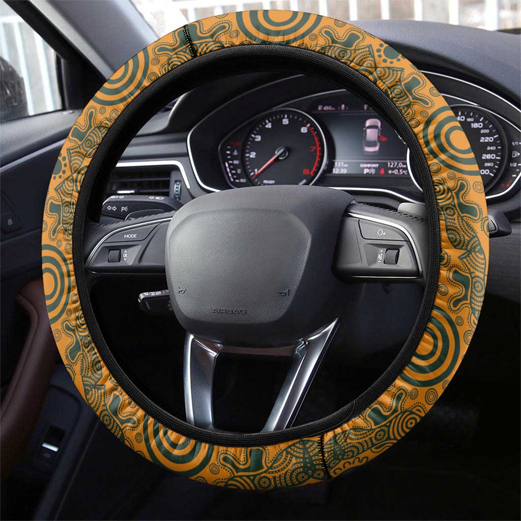 CuNew Zealand and Australia Rugby Championship 2024 Steering Wheel Cover Maori Warrior and Kangaroo Mascot with Fern Aboriginal LT03 - Polynesian Pride