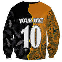 Custom New Zealand and Australia Rugby Championship 2024 Sweatshirt Maori Warrior and Kangaroo Mascot with Fern Aboriginal LT03 - Polynesian Pride