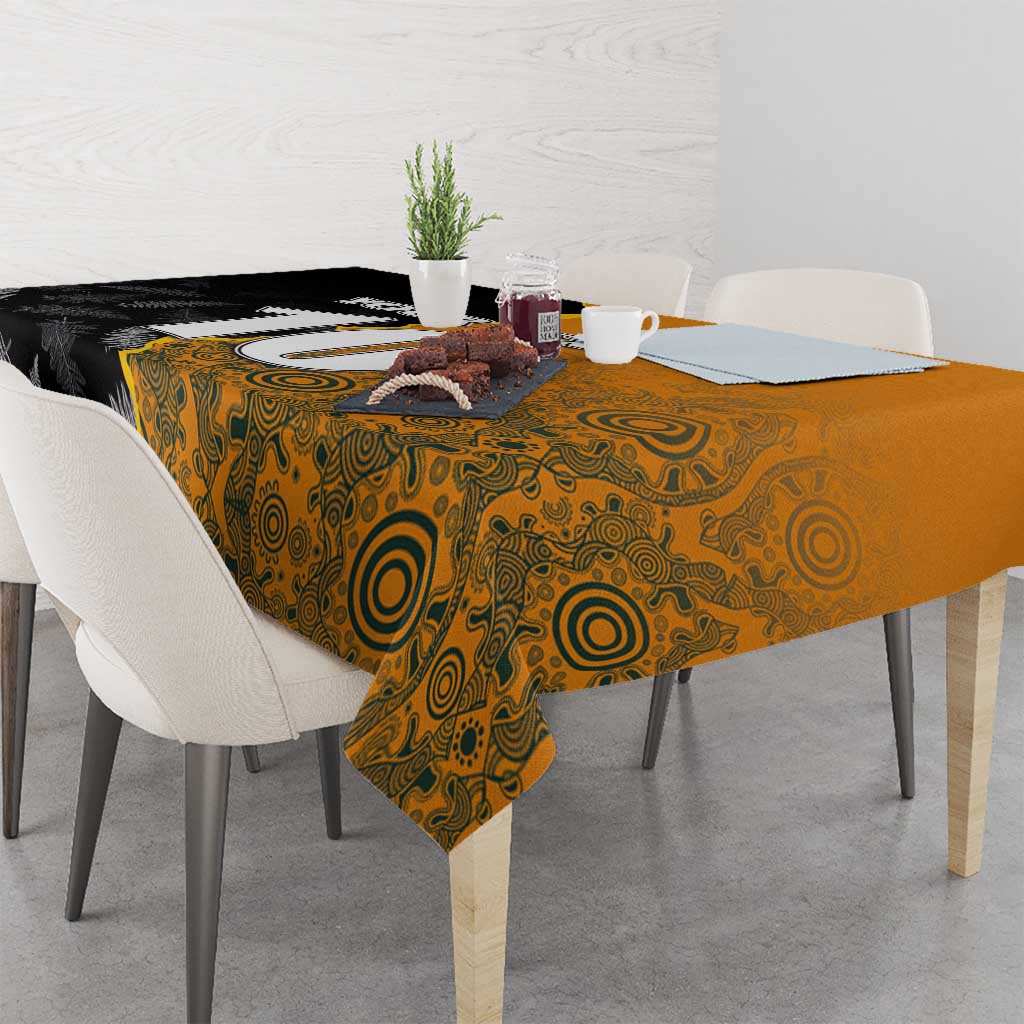 Custom New Zealand and Australia Rugby Championship 2024 Tablecloth Maori Warrior and Kangaroo Mascot with Fern Aboriginal LT03 - Polynesian Pride