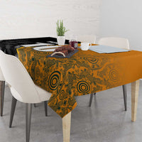 Custom New Zealand and Australia Rugby Championship 2024 Tablecloth Maori Warrior and Kangaroo Mascot with Fern Aboriginal LT03 - Polynesian Pride