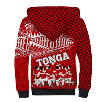 Tonga Rugby Sherpa Hoodie Sipi Tau Dance Ngatu Pattern LT03 - Polynesian Pride