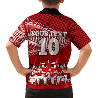 Personalised Tonga Rugby Family Matching Off Shoulder Long Sleeve Dress and Hawaiian Shirt Sipi Tau Dance Ngatu Pattern LT03 - Polynesian Pride