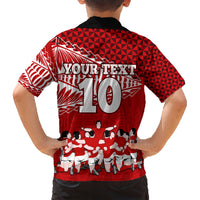 Personalised Tonga Rugby Family Matching Short Sleeve Bodycon Dress and Hawaiian Shirt Sipi Tau Dance Ngatu Pattern LT03 - Polynesian Pride