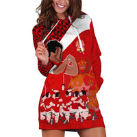 Personalised Tonga Rugby Hoodie Dress Sipi Tau Dance Coat of Arms Ngatu Pattern LT03 Red - Polynesian Pride