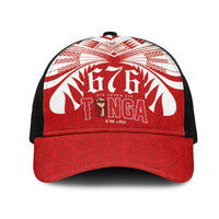 Tonga Rugby Mesh Trucker Cap Sipi Tau - Six Seven Six to the World LT03 One Size Black Red - Polynesian Pride