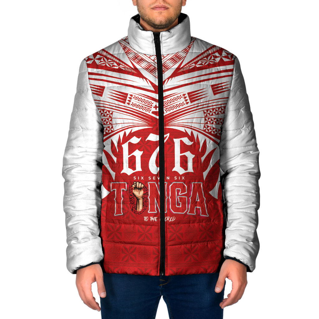 Tonga Rugby Custom Padded Jacket Sipi Tau - Six Seven Six to the World