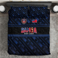 Toa Samoa Rugby Bedding Set Siva Tau - Samoan Warriors Pacific Pattern LT03 Navy - Polynesian Pride