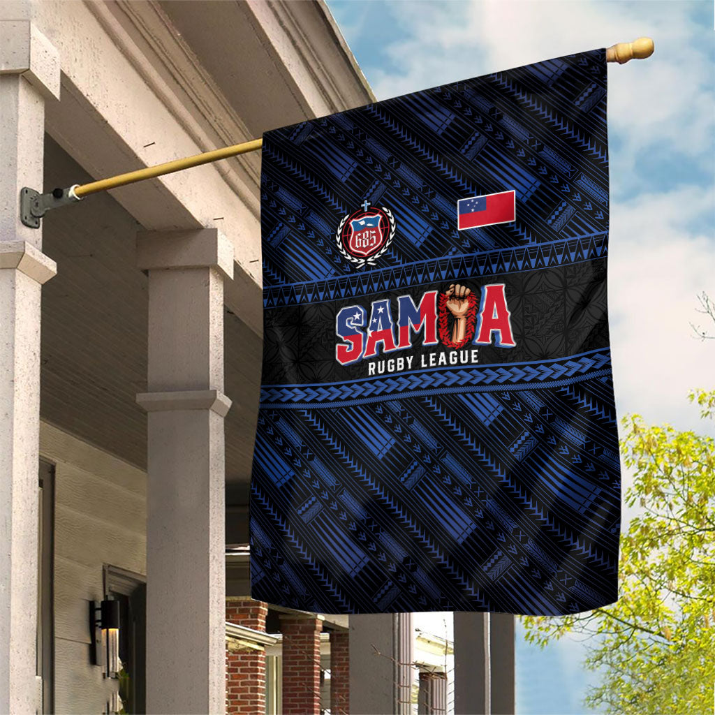 Toa Samoa Rugby Garden Flag Siva Tau - Samoan Warriors Pacific Pattern