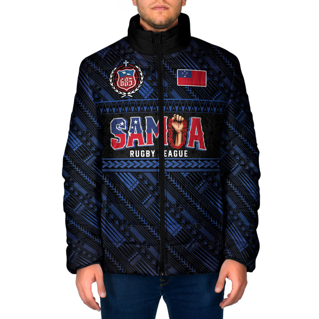 Toa Samoa Rugby Padded Jacket Siva Tau - Samoan Warriors Pacific Pattern