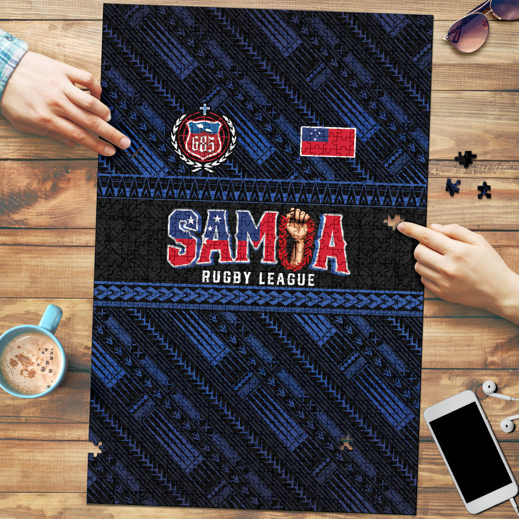 Toa Samoa Rugby Puzzle Siva Tau - Samoan Warriors Pacific Pattern