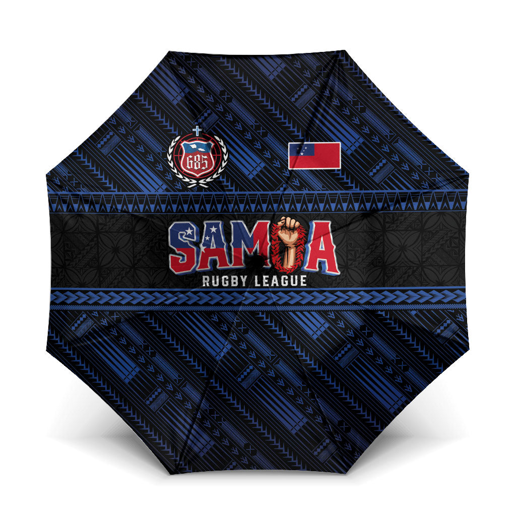 Toa Samoa Rugby Umbrella Siva Tau - Samoan Warriors Pacific Pattern