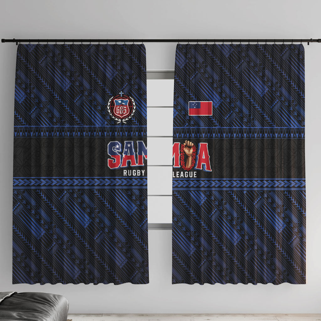 Toa Samoa Rugby Window Curtain Siva Tau - Samoan Warriors Pacific Pattern