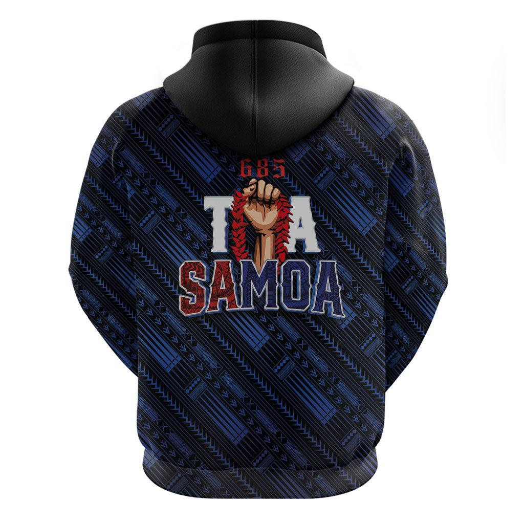 Toa Samoa Rugby Zip Hoodie Siva Tau - Samoan Warriors Pacific Pattern LT03 - Polynesian Pride