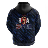 Toa Samoa Rugby Zip Hoodie Siva Tau - Samoan Warriors Pacific Pattern LT03 - Polynesian Pride