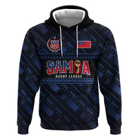 Toa Samoa Rugby Zip Hoodie Siva Tau - Samoan Warriors Pacific Pattern LT03 Pullover Hoodie Navy - Polynesian Pride