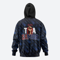 Toa Samoa Rugby Zip Hoodie Siva Tau - Samoan Warriors Pacific Pattern LT03 - Polynesian Pride