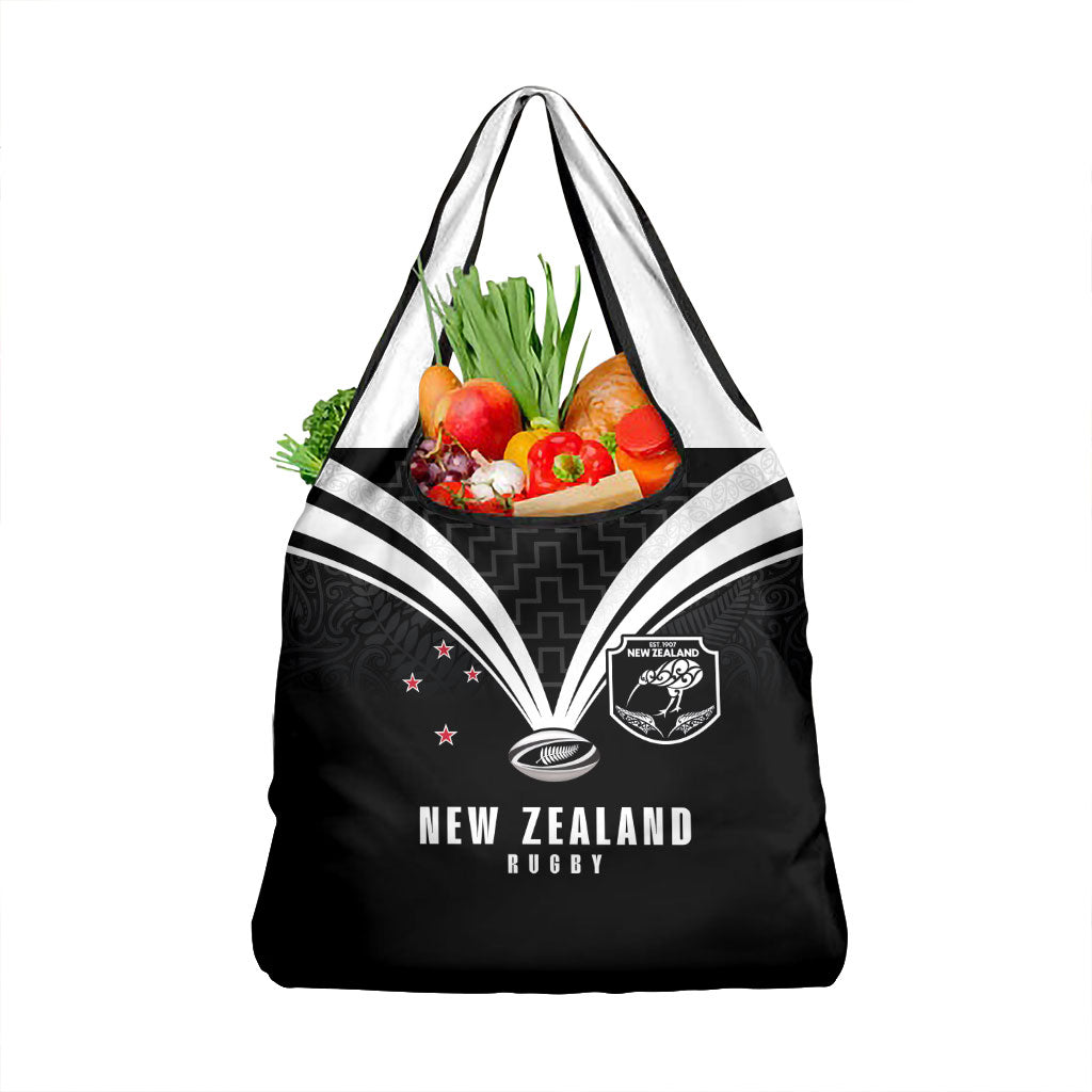 New Zealand Maori Rugby Grocery Bag Aotearoa Tribal Motif Retro Concept LT03 1-pack One Size Black - Polynesian Pride
