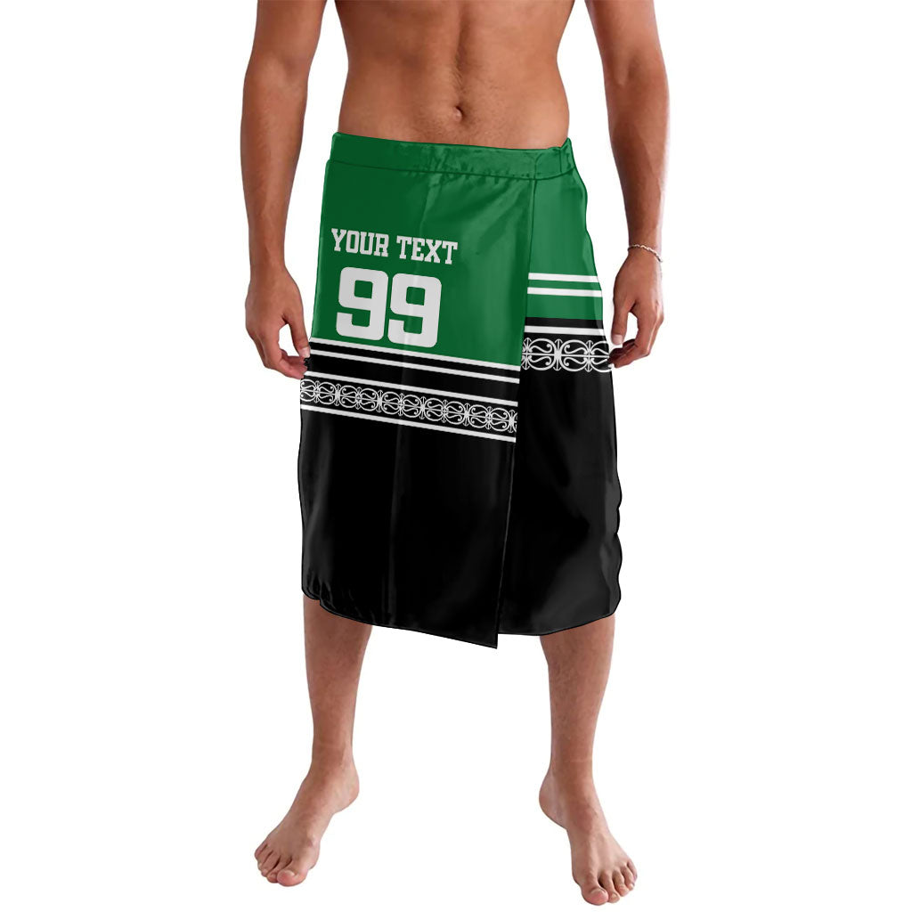 New Zealand Maori Rugby Custom Lavalava Aotearoa Koru Geometric - Naturalistic Green