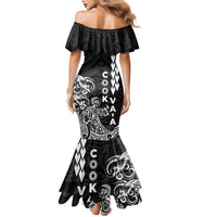 Cook Islands Va'a Polynesian Art Tattoo Family Matching Mermaid Dress and Hawaiian Shirt Black Color LT03 - Polynesian Pride