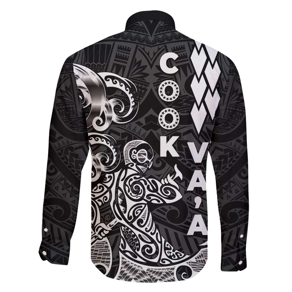 Cook Islands Va'a Polynesian Art Tattoo Family Matching Summer Maxi Dress and Hawaiian Shirt Black Color LT03 - Polynesian Pride