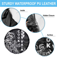 Cook Islands Vaa Polynesian Art Tattoo Spare Tire Cover Black Color