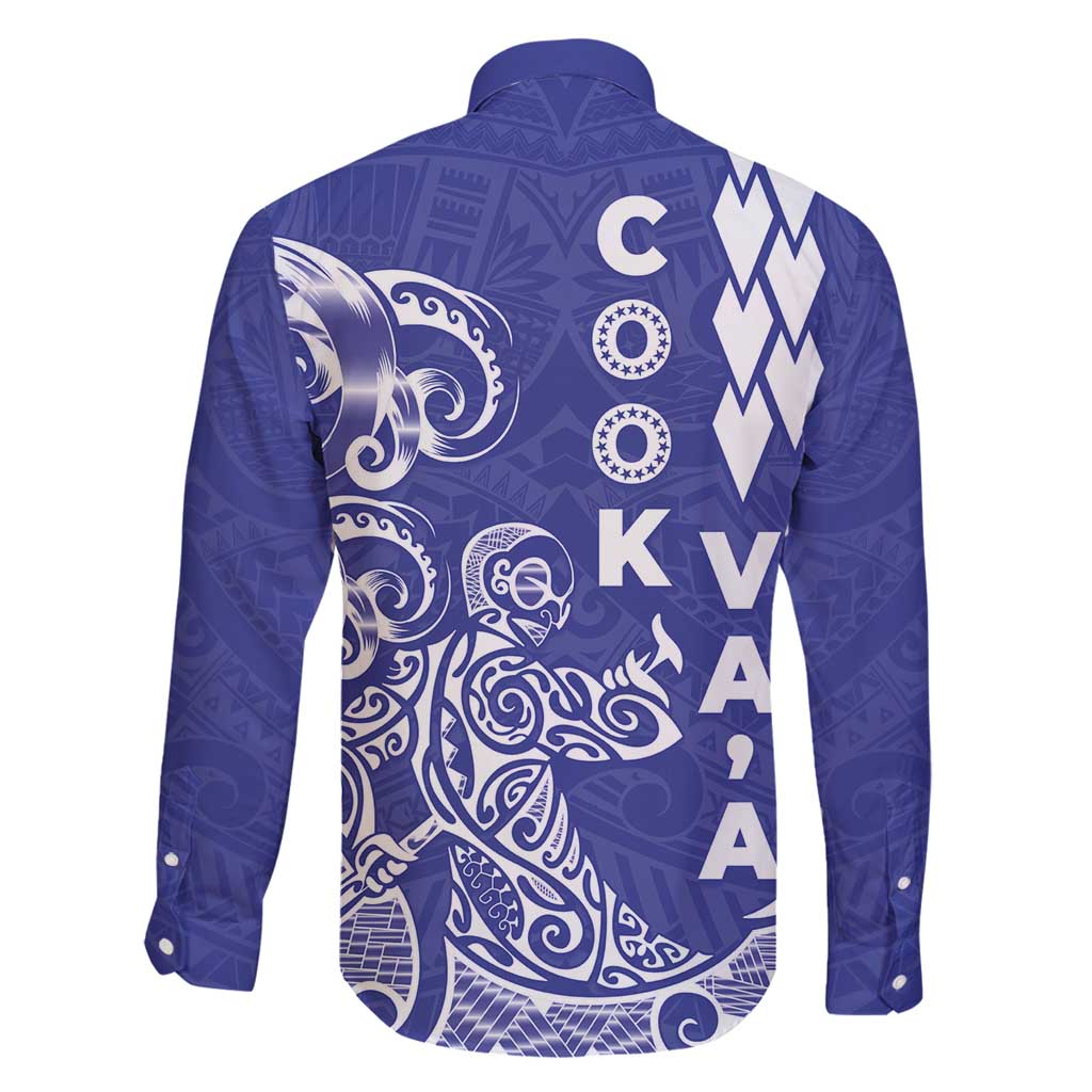 Cook Islands Va'a Polynesian Art Tattoo Family Matching Tank Maxi Dress and Hawaiian Shirt Blue Color LT03 - Polynesian Pride