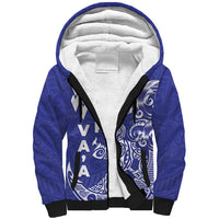 Cook Islands Va'a Polynesian Art Tattoo Sherpa Hoodie Blue Color LT03 Unisex Blue - Polynesian Pride