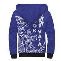 Cook Islands Va'a Polynesian Art Tattoo Sherpa Hoodie Blue Color LT03 - Polynesian Pride