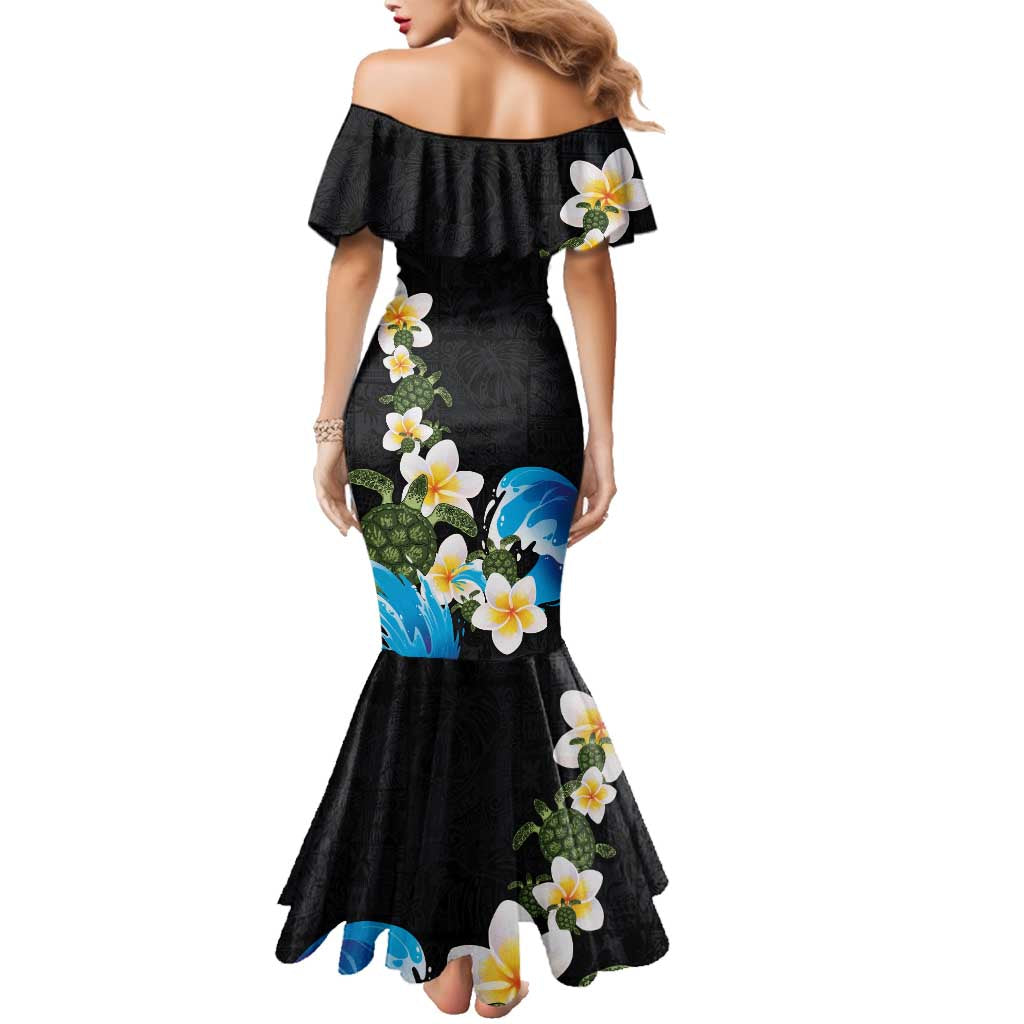 Hawaiian Plumeria and Turtle Family Matching Mermaid Dress and Hawaiian Shirt with Polynesian Tribal Art Pattern Vintage Vibes LT03 - Polynesian Pride
