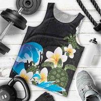 Hawaiian Plumeria and Turtle Men Tank Top with Polynesian Tribal Art Pattern Vintage Vibes LT03 - Polynesian Pride