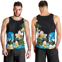 Hawaiian Plumeria and Turtle Men Tank Top with Polynesian Tribal Art Pattern Vintage Vibes LT03 - Polynesian Pride