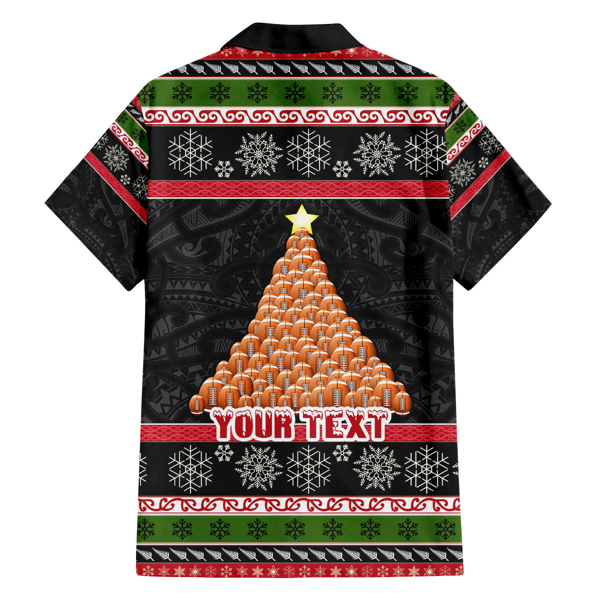 Personalized New Zealand Meri Kirihimete Family Matching Off Shoulder Maxi Dress and Hawaiian Shirt Maori Warrior with Rugby Christmas Tree LT03 - Polynesian Pride
