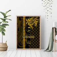 Custom Hawaii Canvas Wall Art Ukelele and Hula Girl Mix Kakau Pattern LT03 - Polynesian Pride