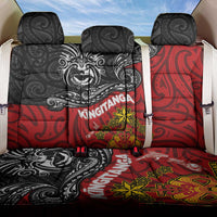 Maori King Movement Back Car Seat Cover Ko Te Mana Motuhake Emblem with Moko and Polynesian Art Tattoo LT03 One Size Red - Polynesian Pride