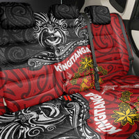 Maori King Movement Back Car Seat Cover Ko Te Mana Motuhake Emblem with Moko and Polynesian Art Tattoo LT03 - Polynesian Pride